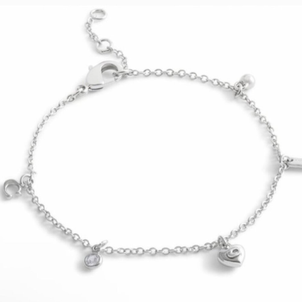 🪷 NWT Coach Silver Charm Bracelet Dainty & Lovely